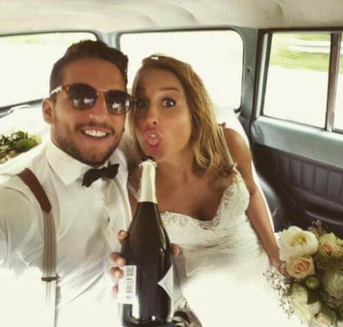 Herman Mertens son Dries Mertens and daughter-in-law on the wedding day.